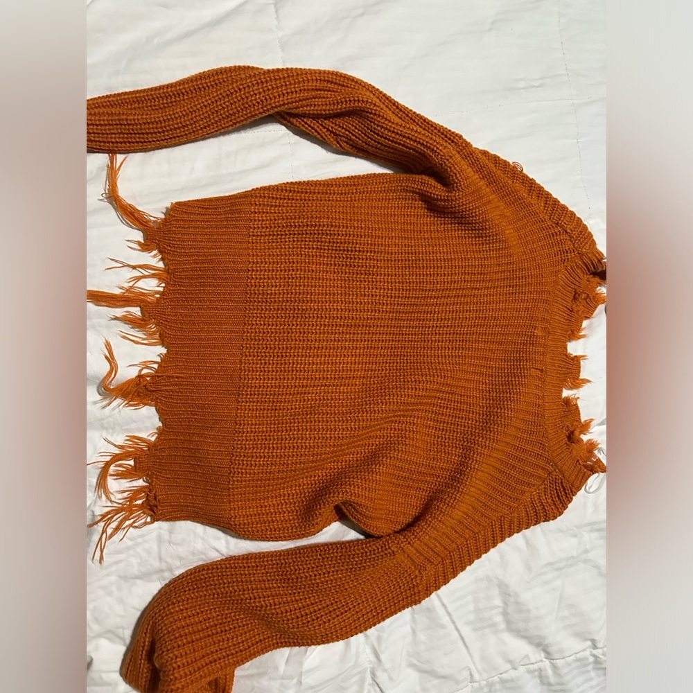 Burnt Orange Cropped Sweater